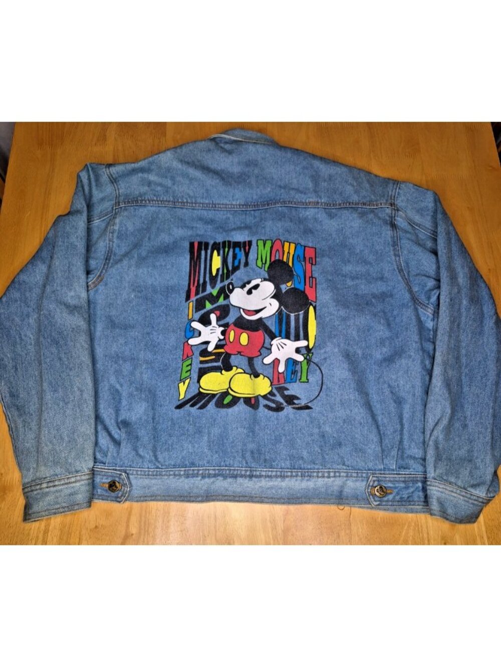 RARE Vintage Mickey Mouse Denim Jacket Made in USA Disney Official Medium